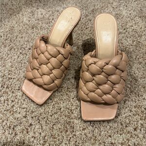 Marc Fisher Braided Tan Women's Slide Sandals sz9